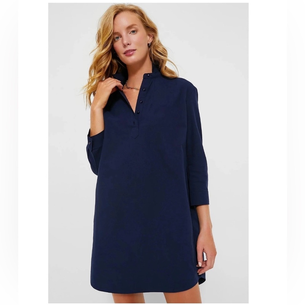 Pomander Place French navy blue shirt dress Size M